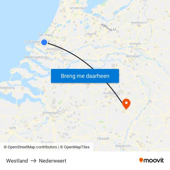 Westland to Nederweert map