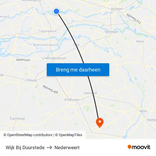 Wijk Bij Duurstede to Nederweert map