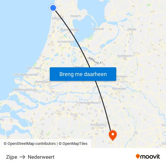 Zijpe to Nederweert map