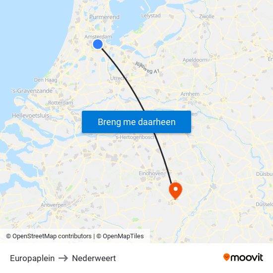 Europaplein to Nederweert map