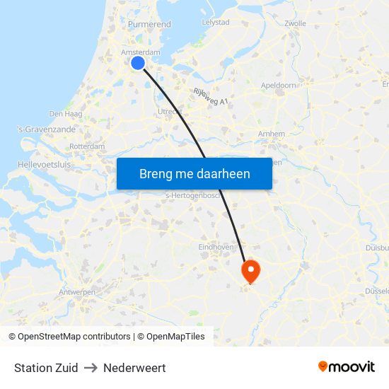 Station Zuid to Nederweert map