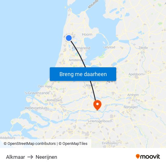 Alkmaar to Neerijnen map