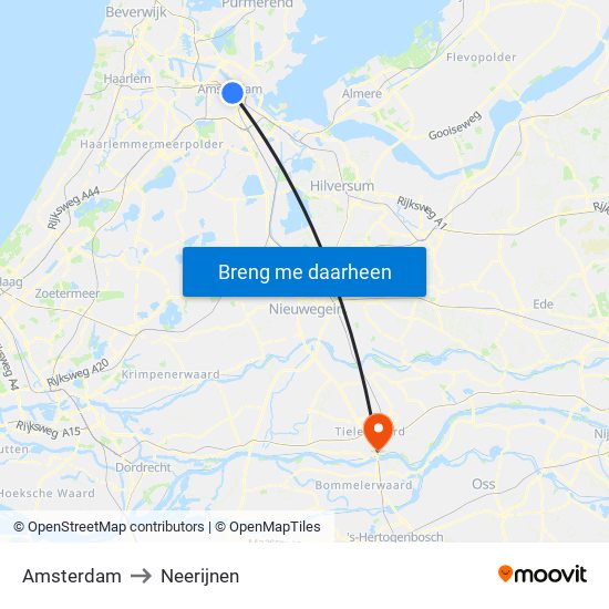 Amsterdam to Neerijnen map
