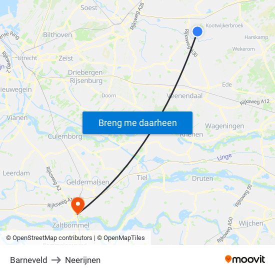 Barneveld to Neerijnen map