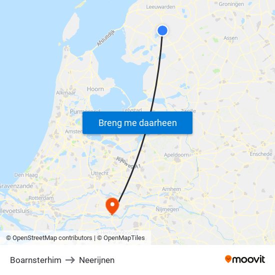 Boarnsterhim to Neerijnen map