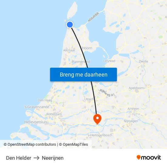 Den Helder to Neerijnen map