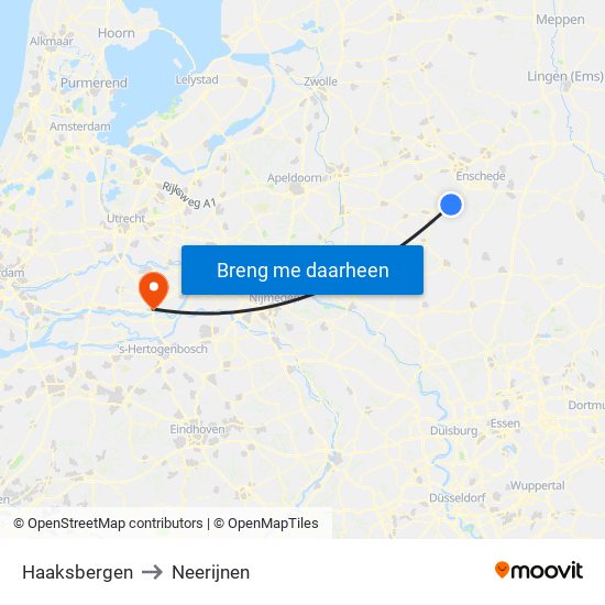 Haaksbergen to Neerijnen map