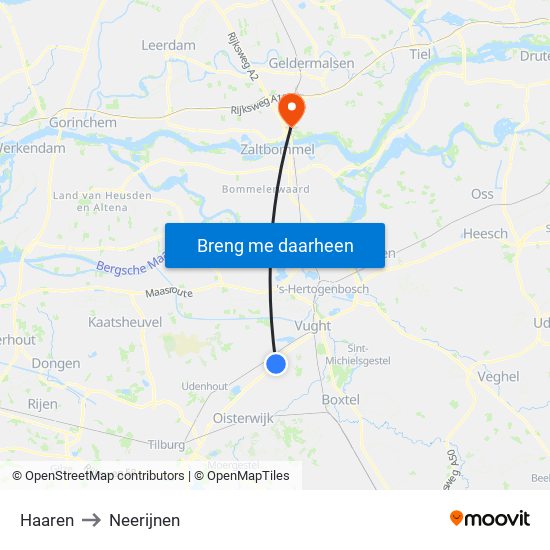 Haaren to Neerijnen map