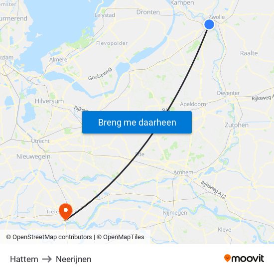 Hattem to Neerijnen map