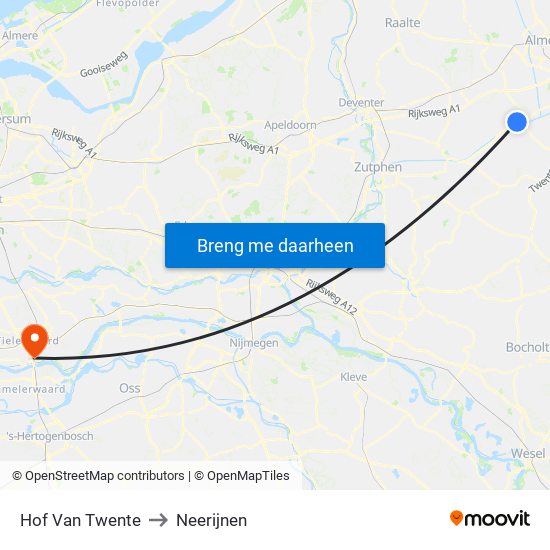 Hof Van Twente to Neerijnen map