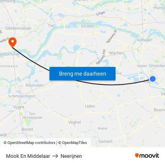 Mook En Middelaar to Neerijnen map