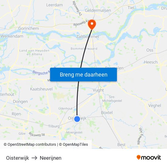 Oisterwijk to Neerijnen map