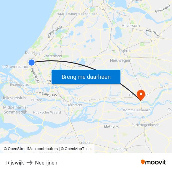Rijswijk to Neerijnen map
