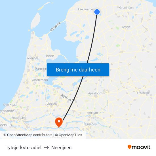 Tytsjerksteradiel to Neerijnen map