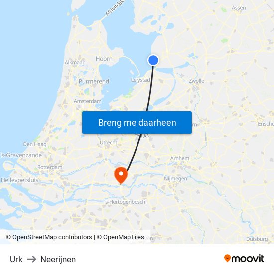 Urk to Neerijnen map