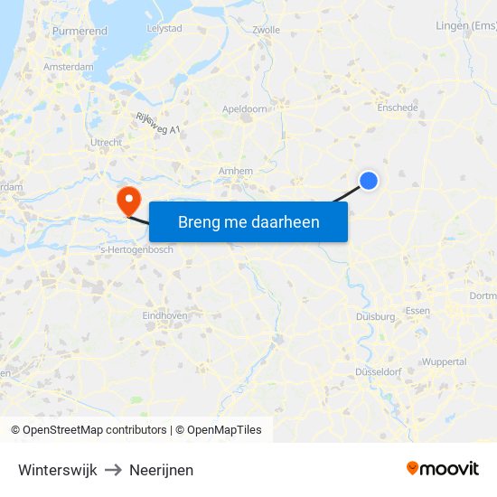 Winterswijk to Neerijnen map