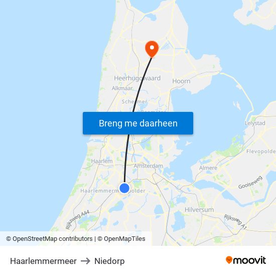 Haarlemmermeer to Niedorp map