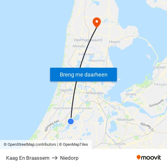 Kaag En Braassem to Niedorp map
