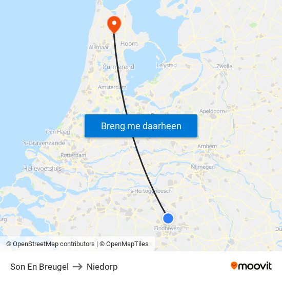 Son En Breugel to Niedorp map