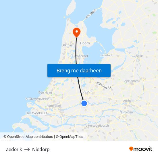 Zederik to Niedorp map