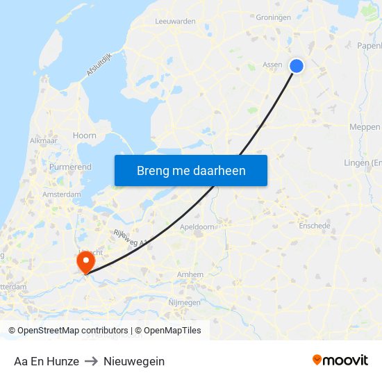 Aa En Hunze to Nieuwegein map