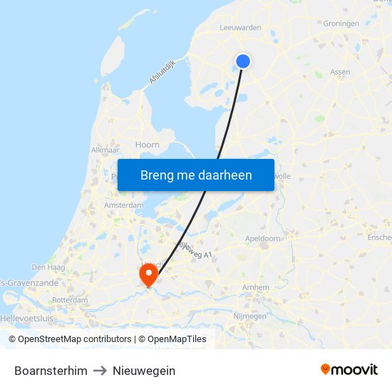 Boarnsterhim to Nieuwegein map