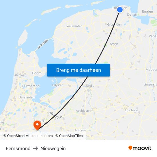 Eemsmond to Nieuwegein map