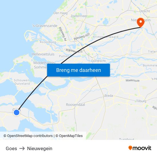 Goes to Nieuwegein map