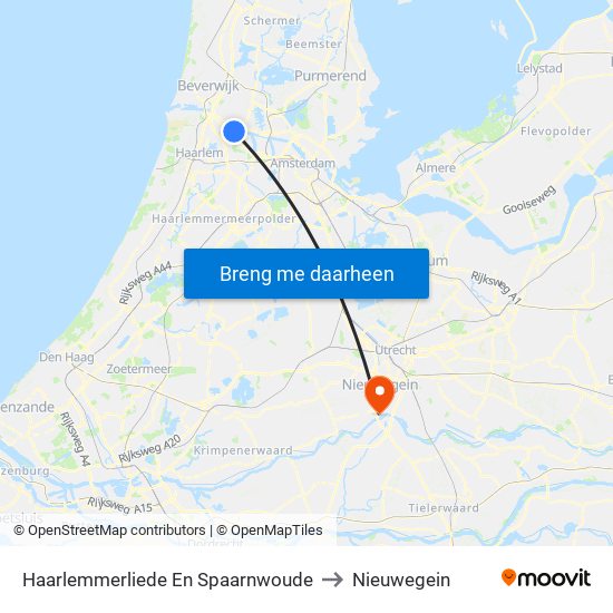 Haarlemmerliede En Spaarnwoude to Nieuwegein map