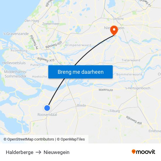 Halderberge to Nieuwegein map