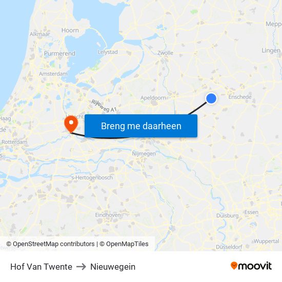 Hof Van Twente to Nieuwegein map