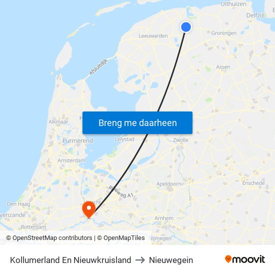 Kollumerland En Nieuwkruisland to Nieuwegein map