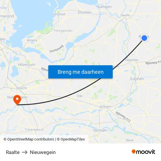 Raalte to Nieuwegein map