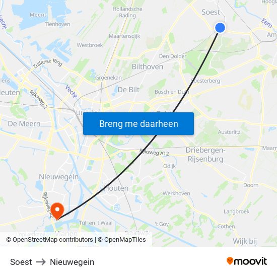 Soest to Nieuwegein map