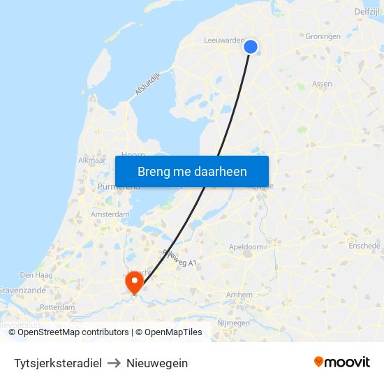 Tytsjerksteradiel to Nieuwegein map