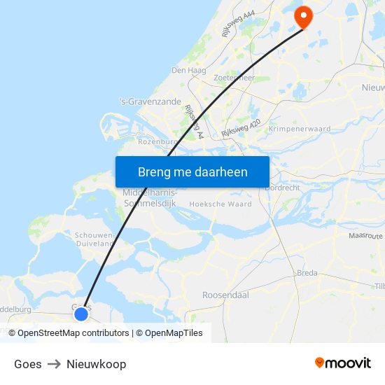 Goes to Nieuwkoop map