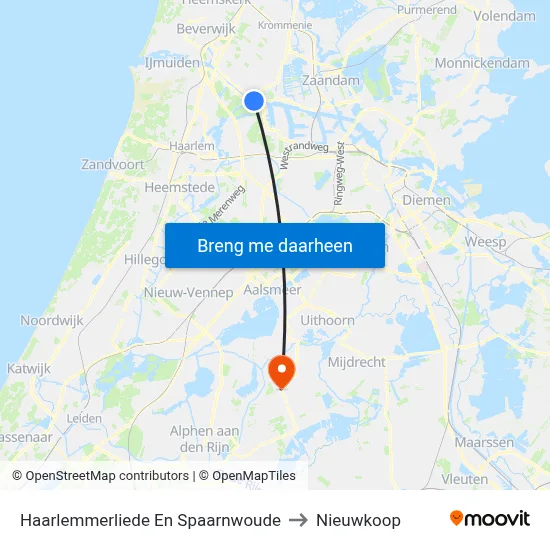 Haarlemmerliede En Spaarnwoude to Nieuwkoop map