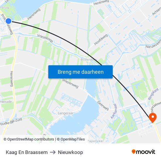 Kaag En Braassem to Nieuwkoop map