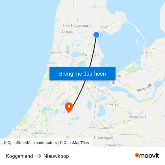 Koggenland to Nieuwkoop map