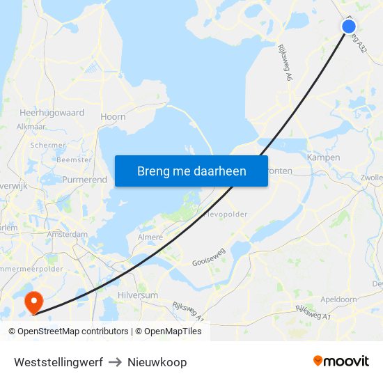 Weststellingwerf to Nieuwkoop map