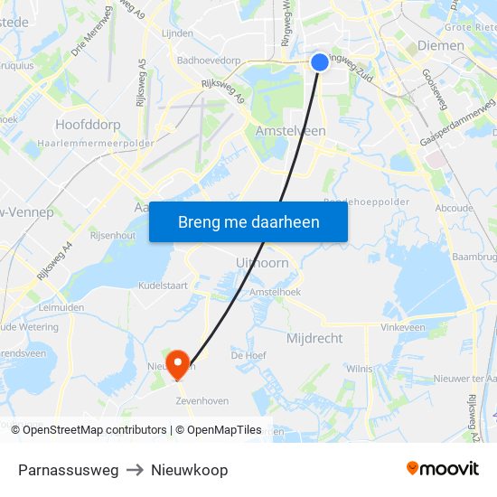 Parnassusweg to Nieuwkoop map