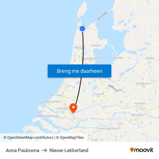 Anna Paulowna to Nieuw-Lekkerland map
