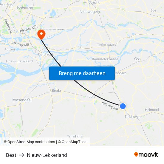 Best to Nieuw-Lekkerland map