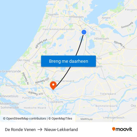 De Ronde Venen to Nieuw-Lekkerland map