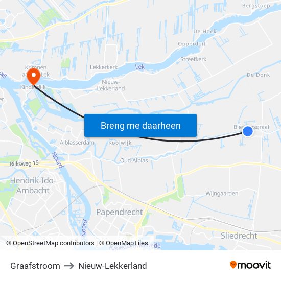 Graafstroom to Nieuw-Lekkerland map