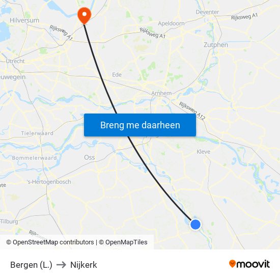 Bergen (L.) to Nijkerk map