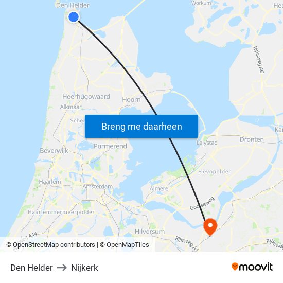 Den Helder to Nijkerk map
