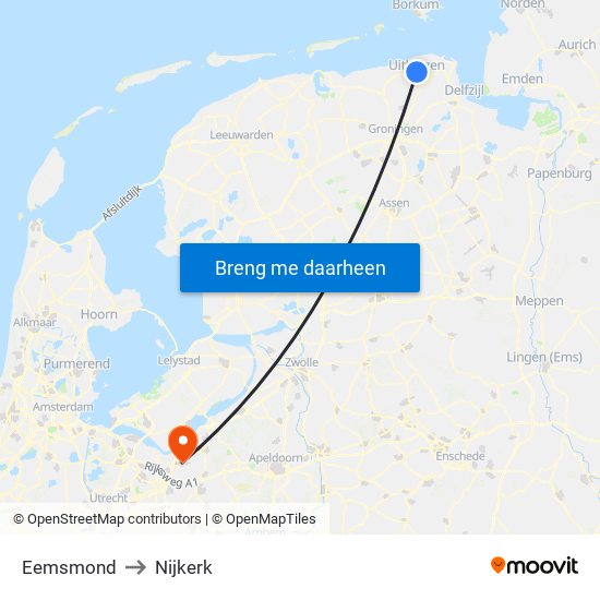 Eemsmond to Nijkerk map