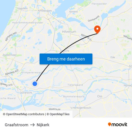 Graafstroom to Nijkerk map