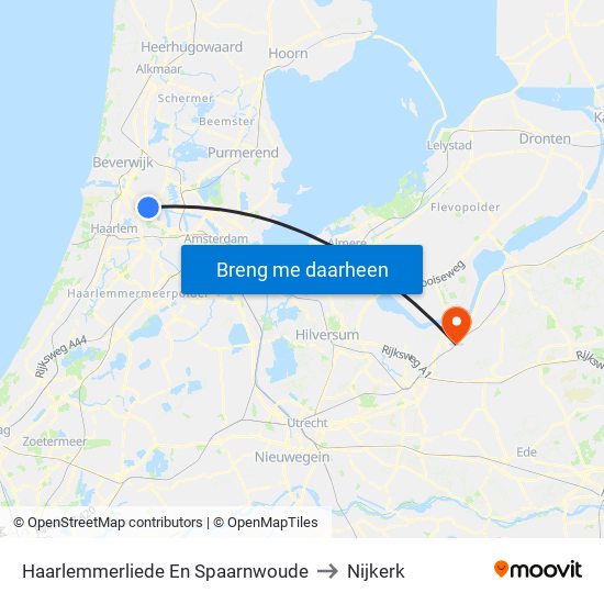 Haarlemmerliede En Spaarnwoude to Nijkerk map